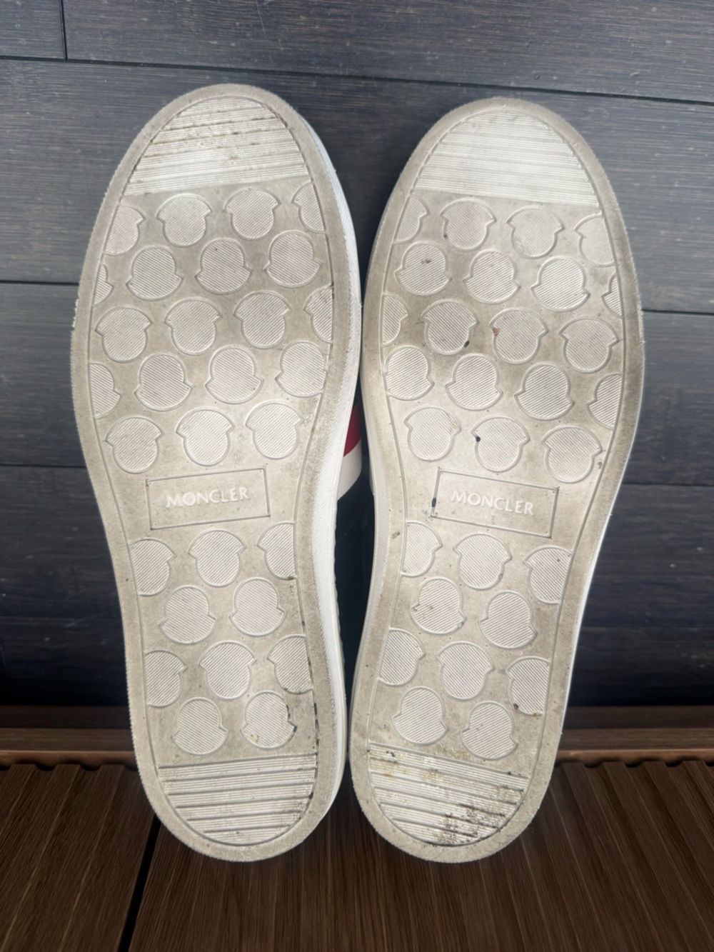 AUTHENTIC MONCLER MENS NEW MONACO LEATHER SNEAKERS, SIZE EU 43.5 (US 10.5), NAVY - Picture 14 of 16